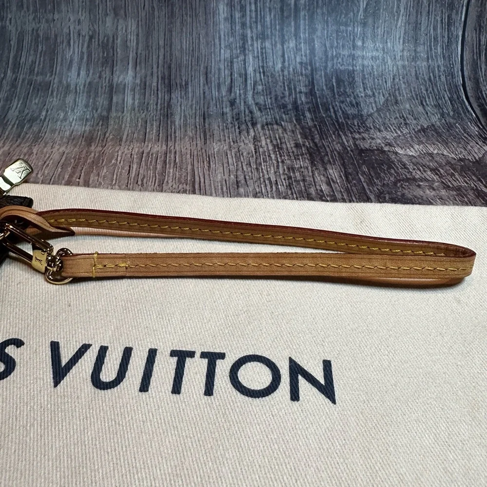 Louis Vuitton Pouchette Monogram Canvas Wristlet Clutch w/ Strap and Dust Bag - Picture 7 of 14